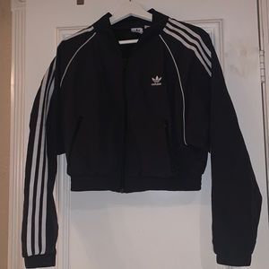 ADIDAS CROP WINDBREAKER JACKET SZ M BOMBER